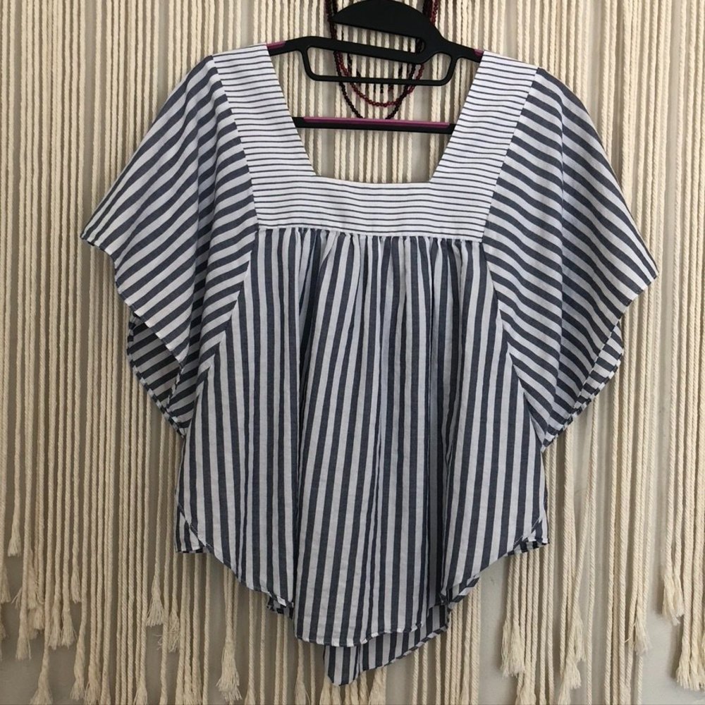 Madewell Flutter Sleeve Striped Top